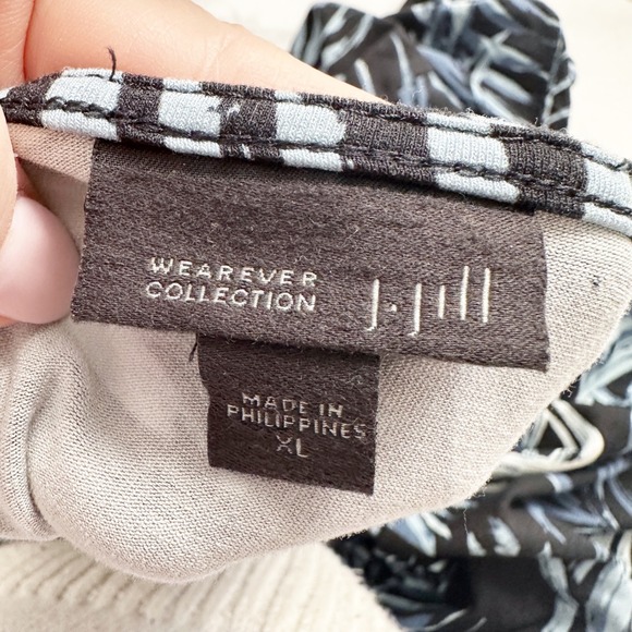 J. Jill Wearver Collection Tropical‎ Palm Leaf Short Sleeve Pullover Dress XL - Picture 4 of 8